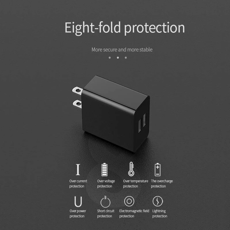 5V2A Dual USB зарядное устройство UL FCC Сертифицированный USB адаптер питания портативное дорожное настенное зарядное устройство для мобильного телефона