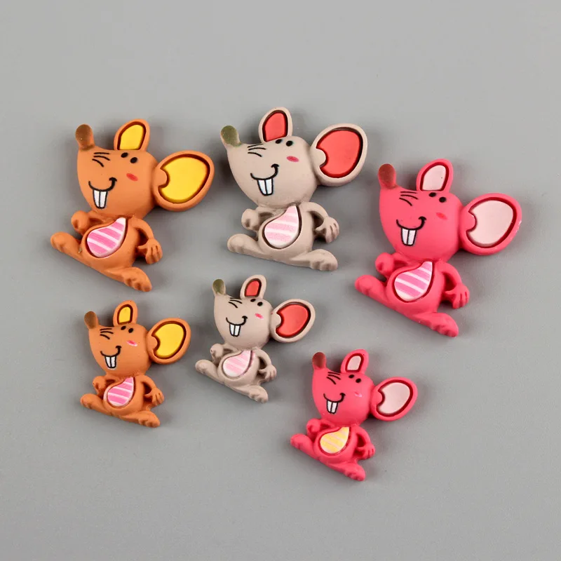 10 шт. Kawaii С мышонком Из Мультфильма Смолы Кабошоны животных телефона чехол