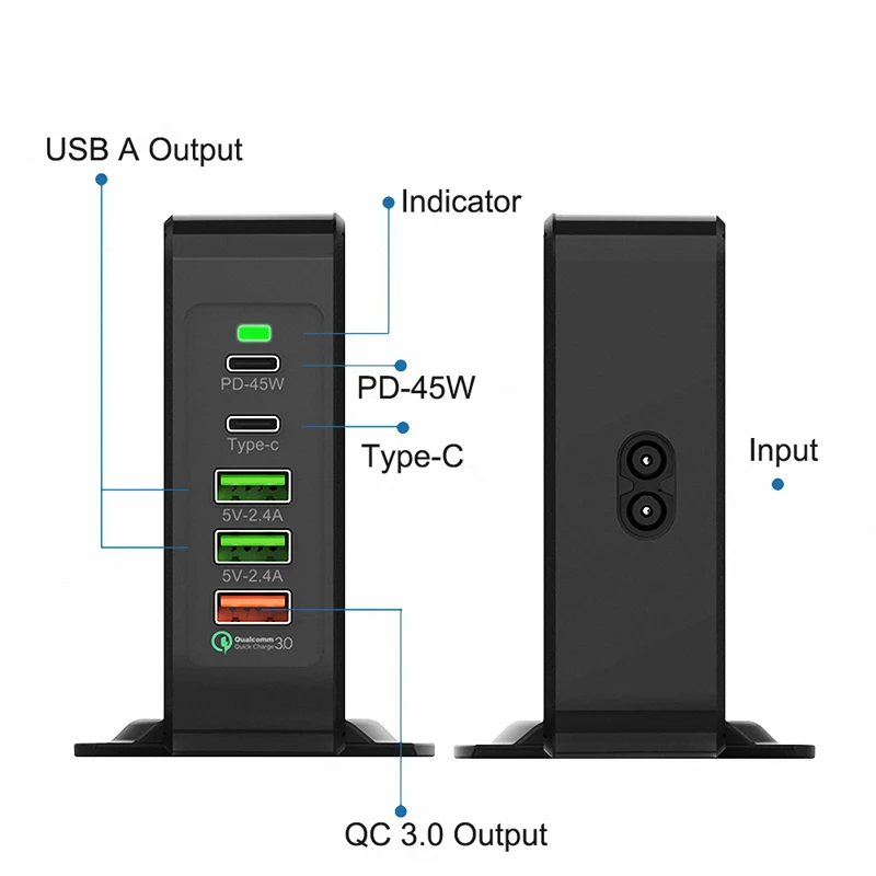75W Quick Charge 3 0 USB Type C PD Power Adapter Phone Charger 45W For iphone 3