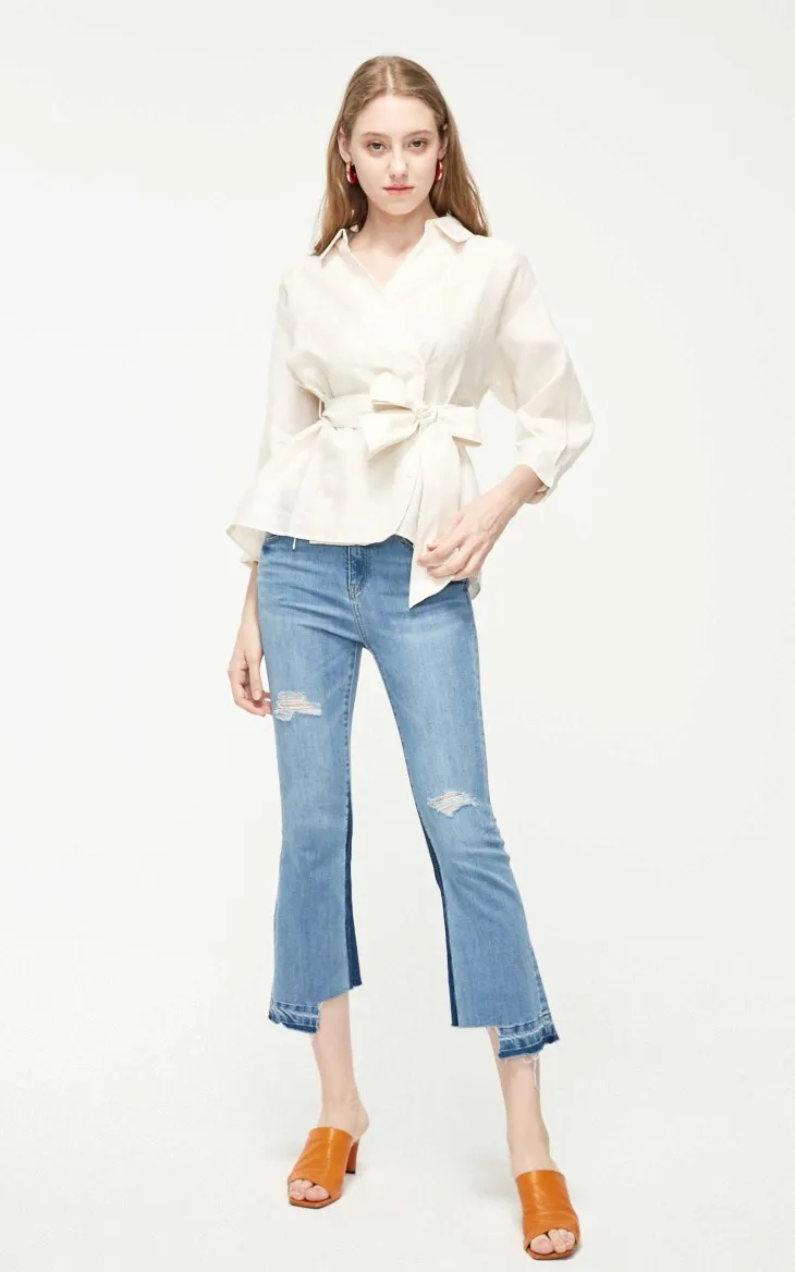 Vero Moda женская рубашка в минималистическом стиле с декоративной талией | 319131530