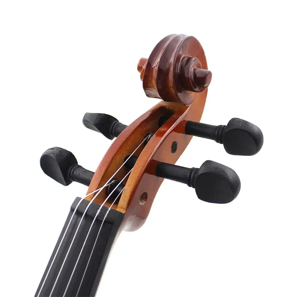 High quality Violin Natural Acoustic Solid Wood Spruce Flame Maple Veneer Violin Fiddle with Cloth Case Rosin Sets