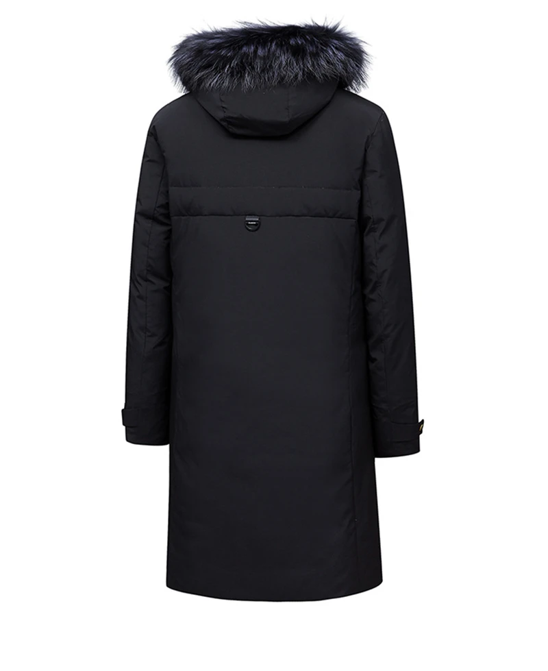 Зимняя новая мужская куртка-пуховик с меховым воротником, деловая мода, Толстая теплая длинная парка и пальто, Мужская брендовая одежда