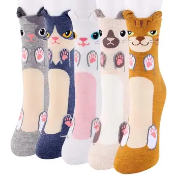 

Cute cat female socks palm cartoon animal 200 needles