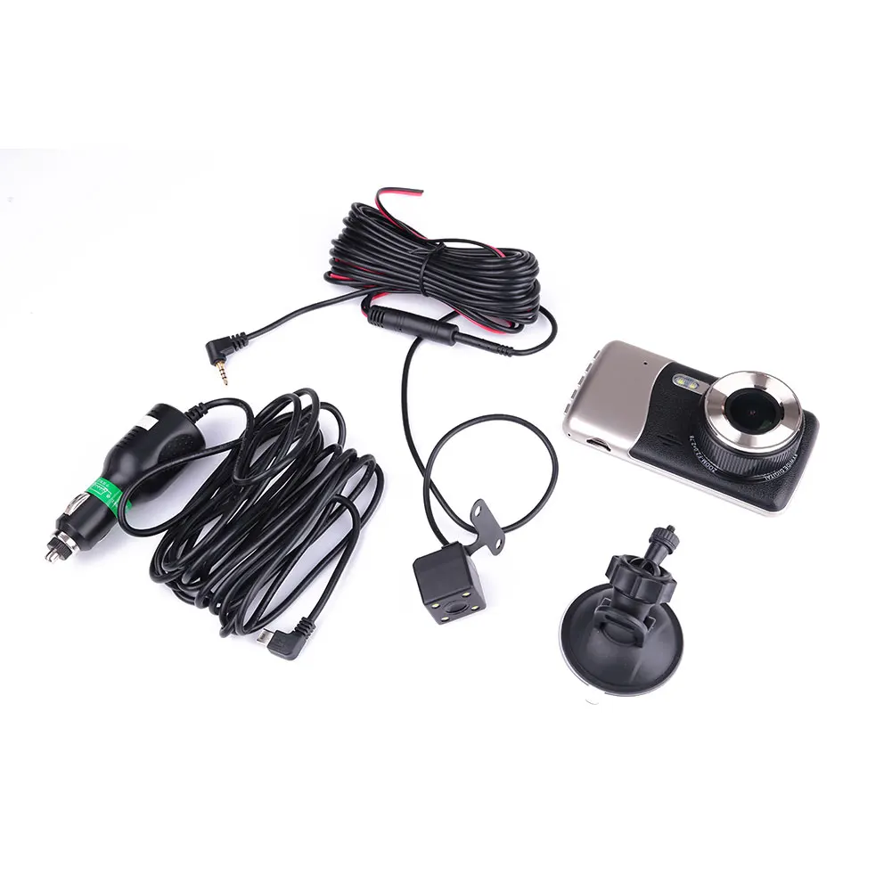 Vehemo 4.0" Inch 1080P Car DVR Dash Cam Driving Recorder Dual Silver+ Black Camera Lens Car Camera Recorder Vehicle Video