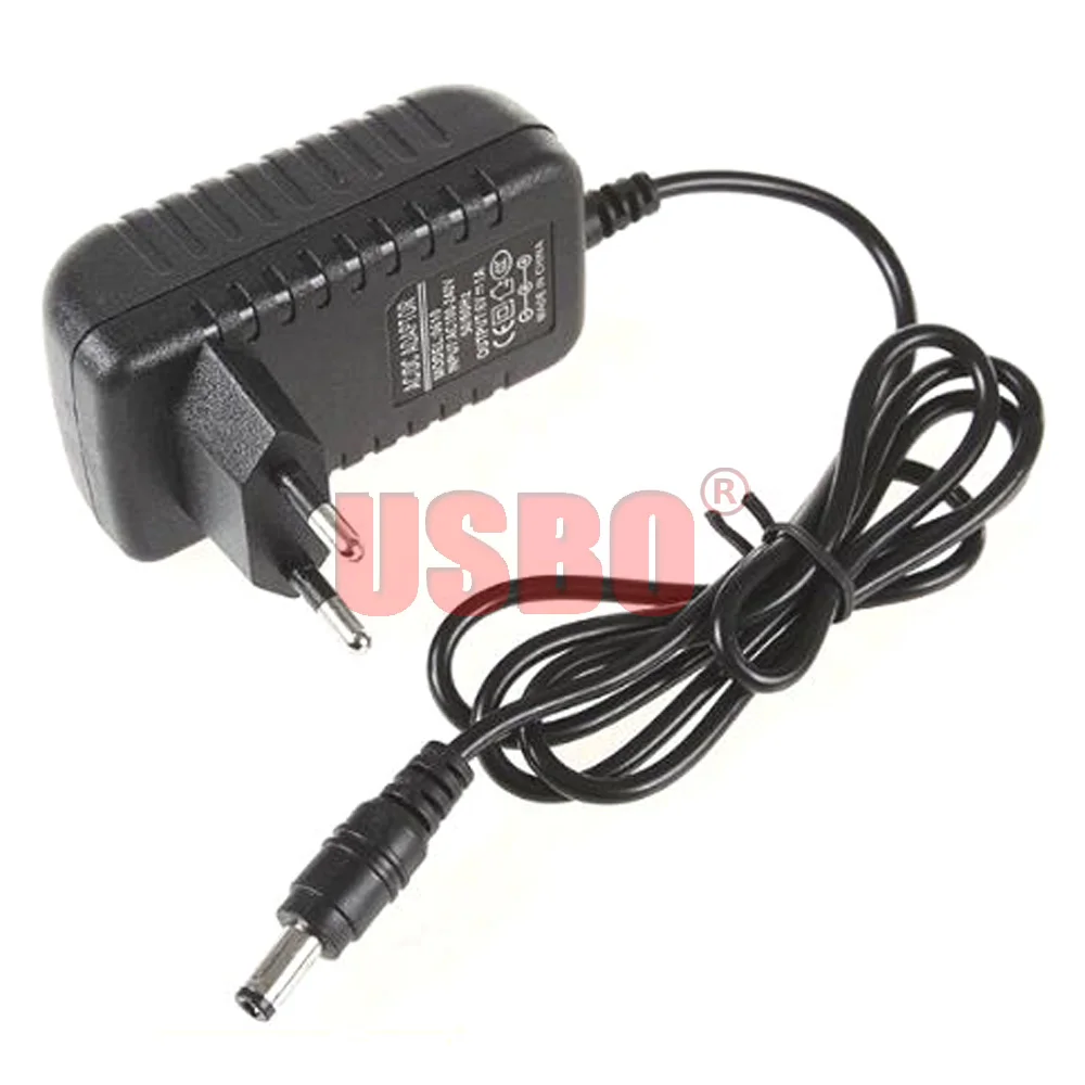Поставка Черного 1,0 м 9V 0.5A 1.0A 1.5A 2.0A Европы 2 pin Универсальный DC 5,5*2,5 мм и 5,5*2,1 мм постоянного тока в переменный ток 100 V/240 V ЕС Мощность адаптер