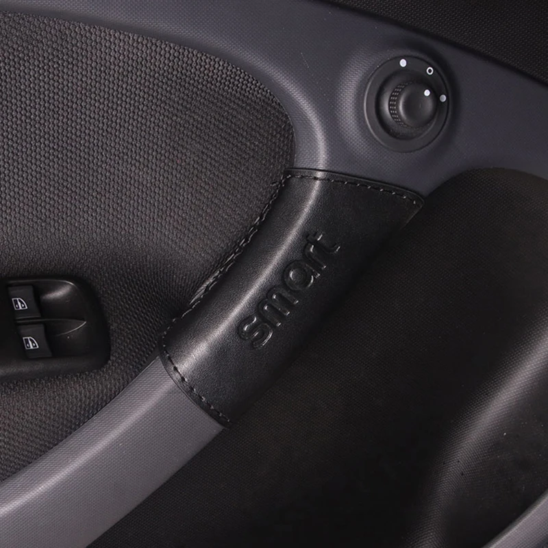 Автомобильная дверная ручка, накладка, кожаный защитный чехол для Smart fortwo 453, автомобильные аксессуары, интерьер, Стайлинг, украшение, модификация
