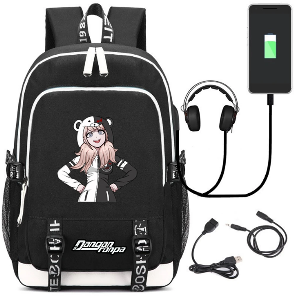 USB зарядный рюкзак для наушников школьные сумки ноутбука Mochila школьный с аниме