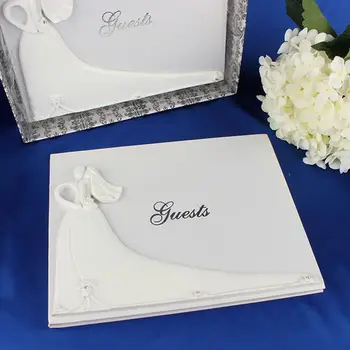 

Romantic Bride Groom White Wedding Signature Guest Books Engagement Anniversary Guestbook Album Party Decor Supplies