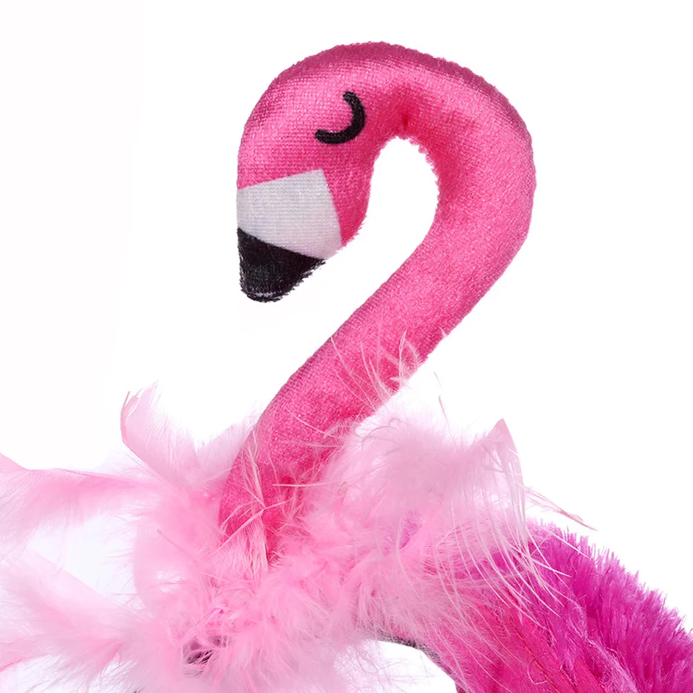 Women girl cute flamingo headband handmade velvet animal headband party halloween hair accessories funny cosplay headband pink star hair clips