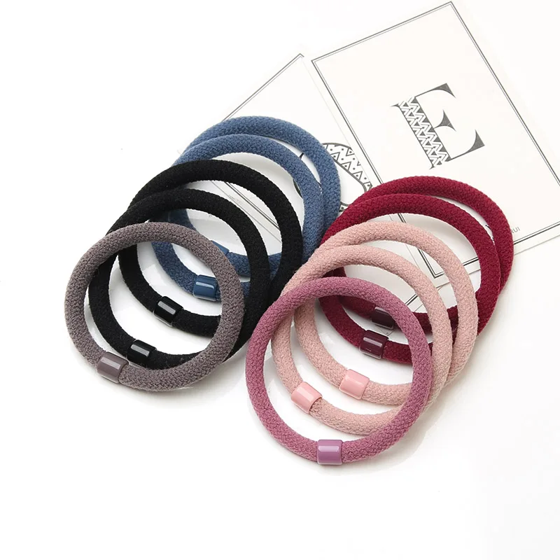 10 high elastic head rope ladies hair rope ponytail clip hair ring does not hurt hair tied head bandage female hair accessories - Цвет: Color mixing