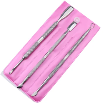 

3 Pcs Nail Cuticle Pusher Spoon Remover Manicure Pedicure Stainless Steel Pedicure Nail Clippers Manicure Suit Tool