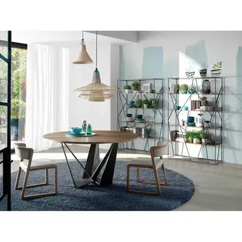 

Coffee dining table with lid round walnut and epoxy painted steel base, table Italian design, 1046 Angel Cerdá S.L