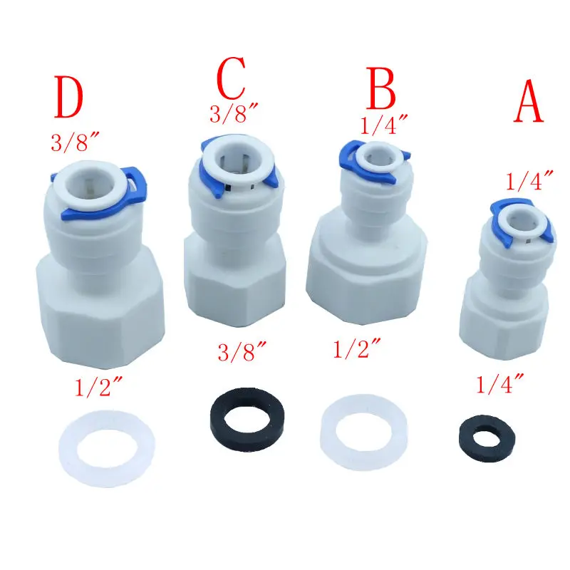 Соединитель для аквариума 1/4 &quot3/8&quot OD * 1/2 &quotBSP гнездовой соединитель быстрого