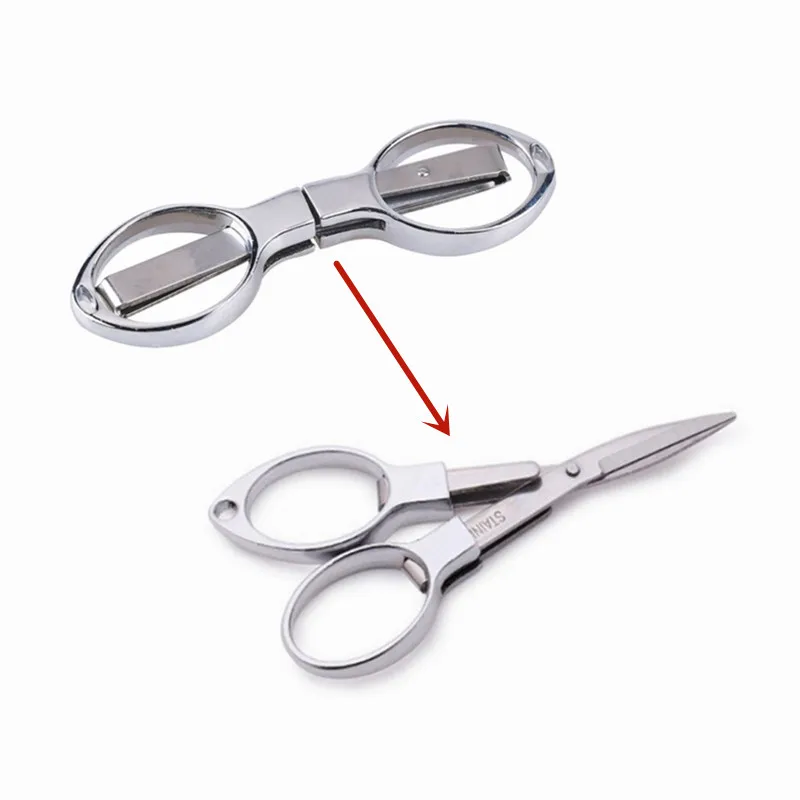 

Fishing scissors Tools 8 Shape Mini Folding Stainless Steel Scissors Keychain Fishing Travel Plier Scissor Cutter Camping