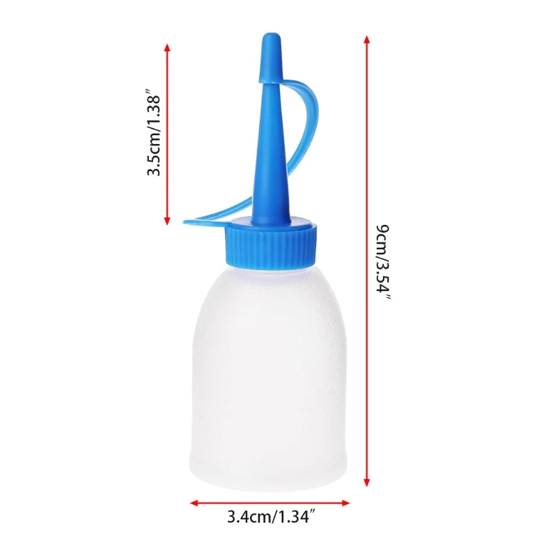 30ml Industrial Glue Gel Oil Ketchup Plastic Squeeze Bottle Jet Dispenser w/ Cap