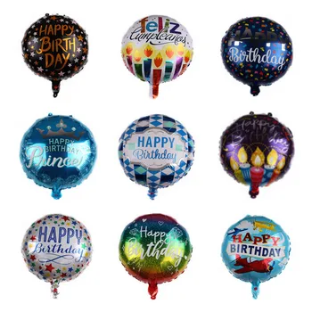 

50pcs/lot 18inch Round aluminum foil balloon birthday party Happy birthday baby shower decoration balloon supplies