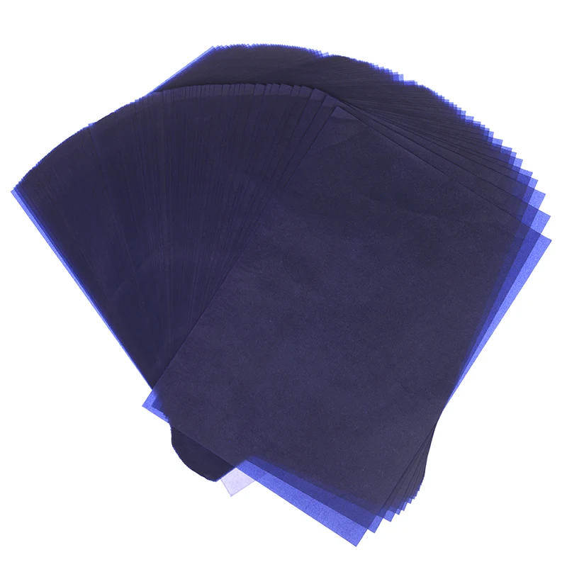 100 шт Синий A4 копировальная углеродная бумага многоразовые разборные трассировочные аксессуары для рисования калька бумага углеродный лист канцелярские принадлежности