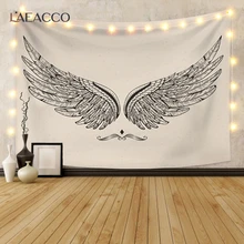 

Laeacco Abstract Wings Pattern Tapestry Colourful Printed Blanket Modern Wall Hangings Living Room Bedroom Home Decor Polyester