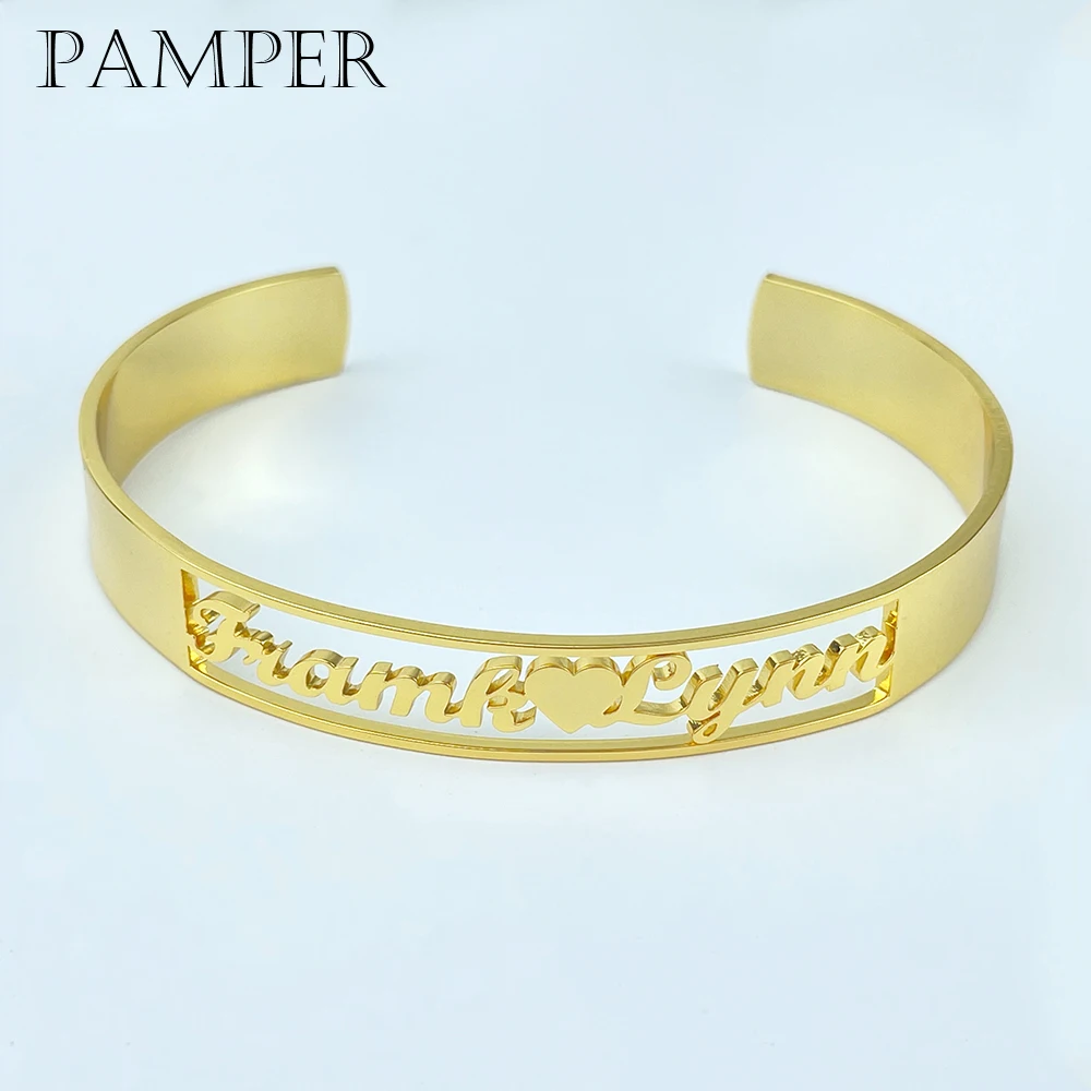 

PAMPER New hollow name gentle bracelet special custom stainless steel exclusive jewelry bridesmaid bride gift holiday gift woman