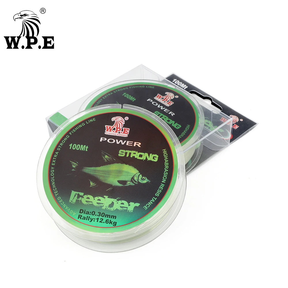 W.P.E FeeDer Nylon Fishing Line 100m 0.20mm-0.60mm Super Strong  Monofilament 6.02-37kg Carp Fish Main Line Fishing Accessories