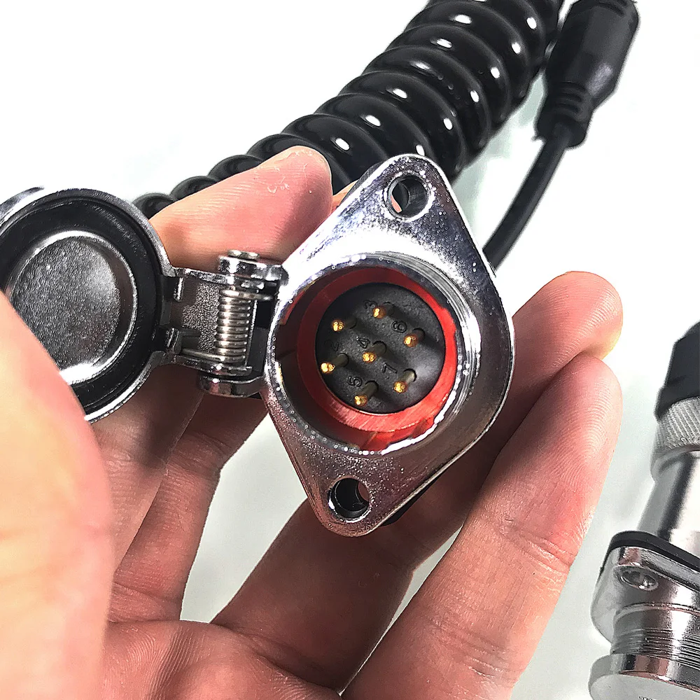 Factory Sale 7 Pin Trailer Backup Camera Cable Socket 7 Core Trailer Spiral Cable 5
