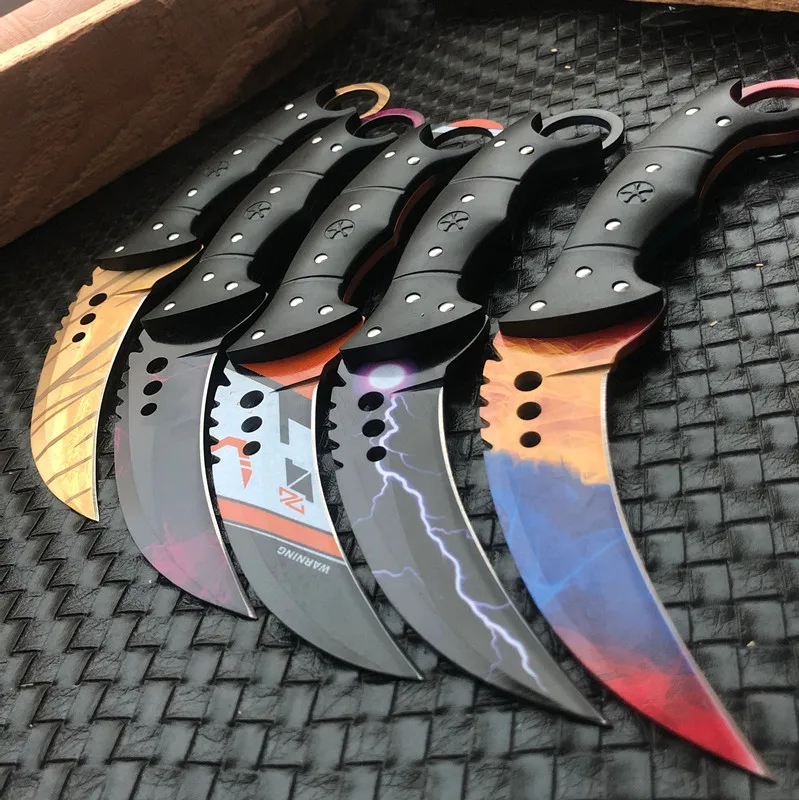 Сверхмощный Skinner Hawkbill CSGO KARAMBIT тактический нож 5 цветов для охоты на открытом воздухе и выживания с фиксированным лезвием Ножи