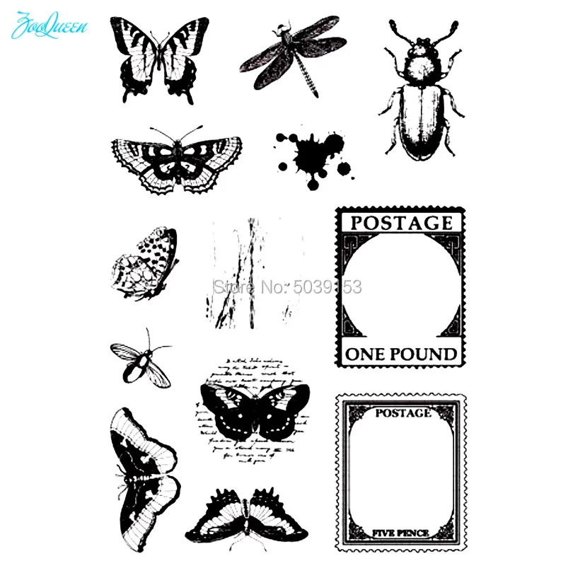 

Insects dragonfly Postage transparent clear stamps for DIY Scrapbooking/Card Making/Sewing Fabric Cloth/Stamp set stationery Art