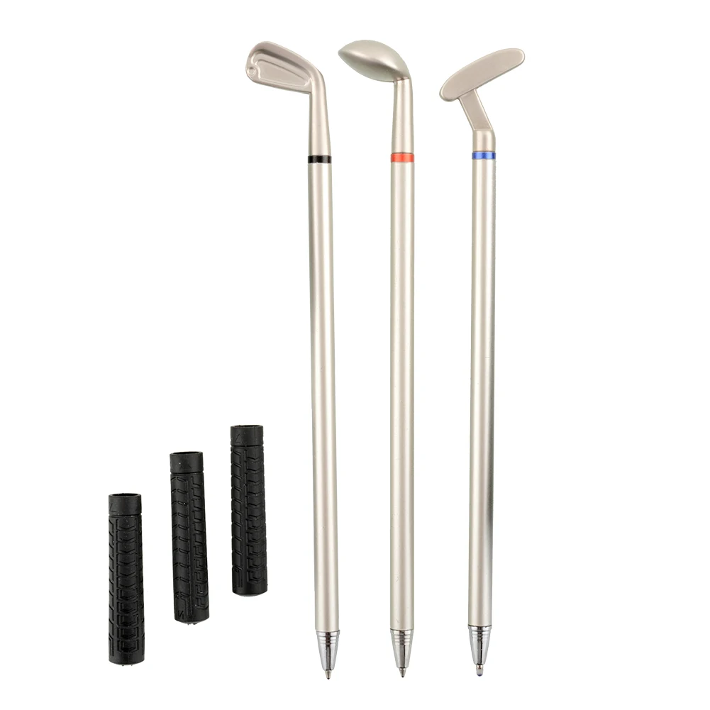 

3Pcs Mini Golf Clubs Models Ballpoint Pen Flag Putter Iron Set Gift New