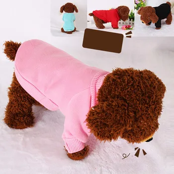 

PUOUPUOU Winter Solid Dog Clothes Warm Pet Dog Coat Clothing Sweatshirt for Small Medium Dogs Cute Pet Clothing Outfit XS-XXL