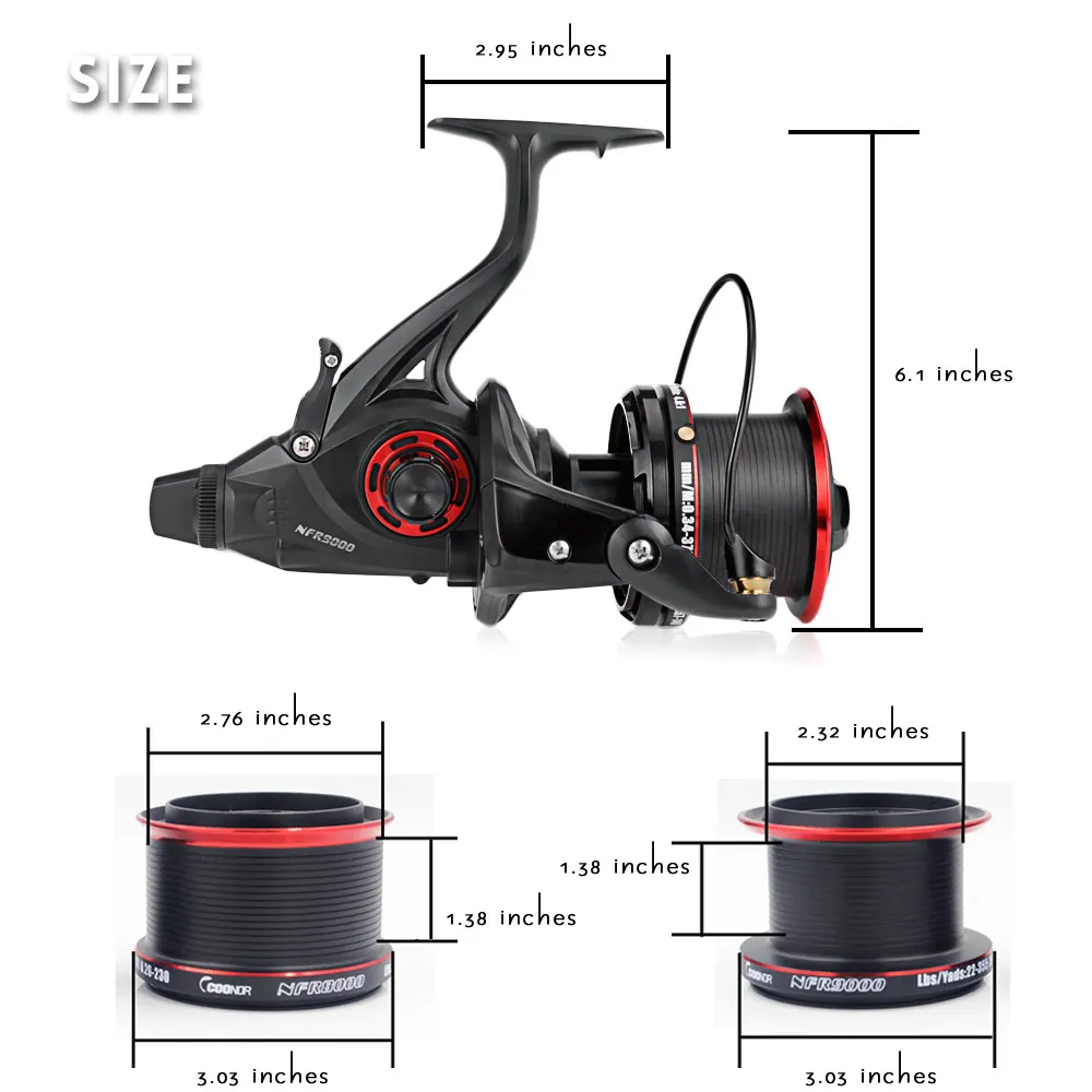 COONOR NFR9000+8000 Double Spool Fishing Reel 12+1 BB 4.6:1 Spinning Fishing Reel Foldle Left/Right Handle Fishing Spinning Reel COONOR NFR9000+8000 Double Spool Fishing Reel 12+1 BB 4.6:1 Spinning Fishing Reel Foldle Left/Right Handle Fishing Spinning Reel