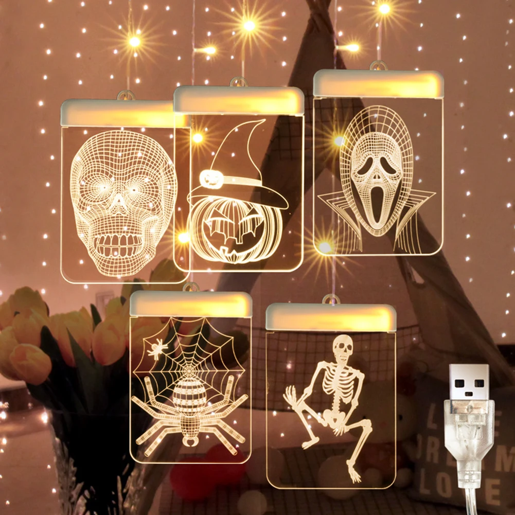 

Lightweight Bar Haunted House Festival Hanging Led Icicle Light Halloween Props DIY Holiday Decoration Lamp Scene Vintage