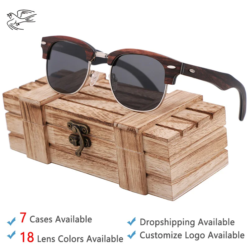 

Polarized Sunglasses Wood Men for Driving Shades Eyewear Men Sunglasses Polarized Lens Brand Sunglass Retro oculos de sol GB130
