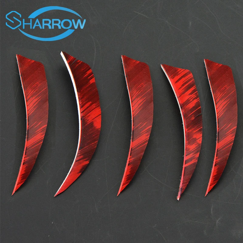 

30/50pcs Archery Shooting Vanes 4inch Blood Red Feathers 4inch Natural Turkey Fletching Natural Vanes for Hunting DIY Arrows