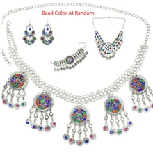 Этнические Бохо бусина из смолы Монета Кристалл Афган серьги Талия танец живота цепь браслет ожерелье турецкий индийский племен пляжные украшения