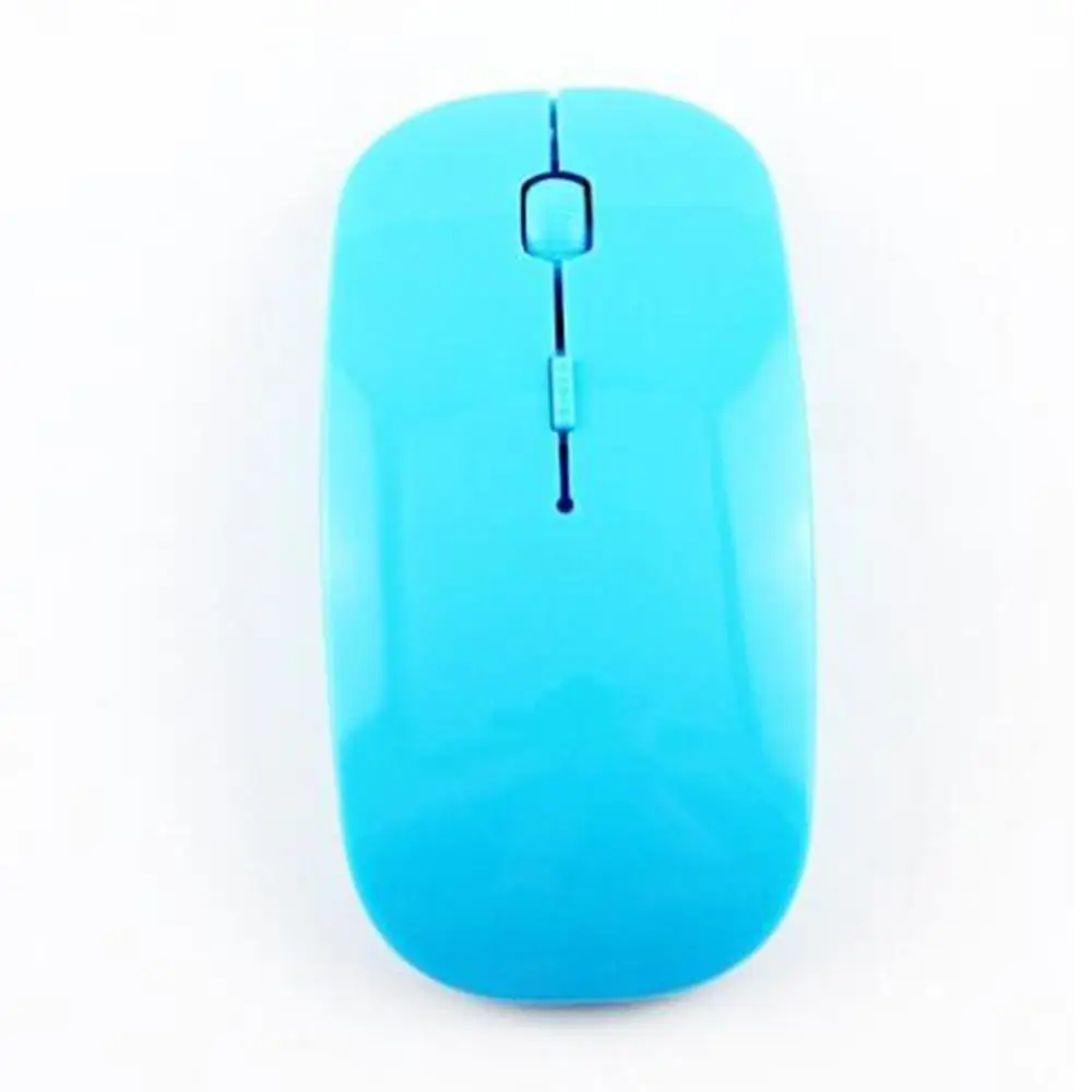blue 1600 dpi USB оптическая беспроводная компьютерная мышь 2,4G приемник очень тонкая мышь для ПК ноутбука дропшиппинг - Цвет: blue