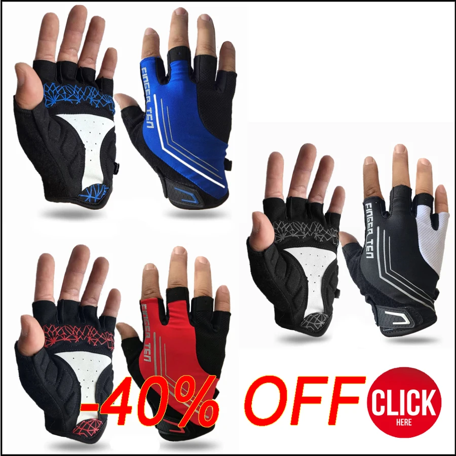 FINGER TEN Gants Velo Enfant Cyclisme Junior Running VTT Moto Demi-Doigt  poignée Paire de Valeur, Gant Gel Résistant à l'abrasion Antideparant  Mitaines Taille Petit Vert Rose Bleu (Bleu, S) : : Mode