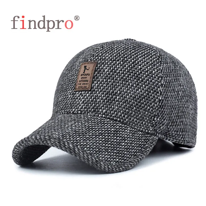 2019 бренд Findpro бейсболка зимняя шапка для папы теплые утолщенные хлопчатобумажные