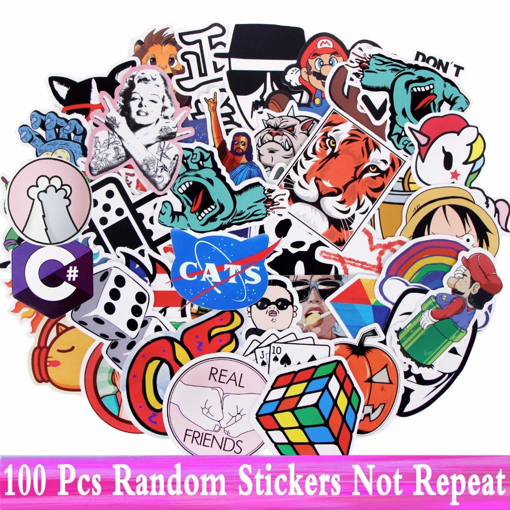 100 крутые модные DIY наклейки JDM Стильные наклейки для ноутбука, гитары, мотоцикла, багажа, чехол для скейтборда, декоративные игрушки