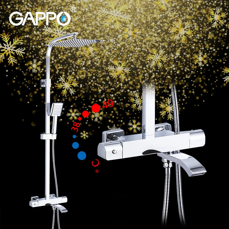 Латунная термостатическая Душевая система GAPPO дождевые смесители для горячей и