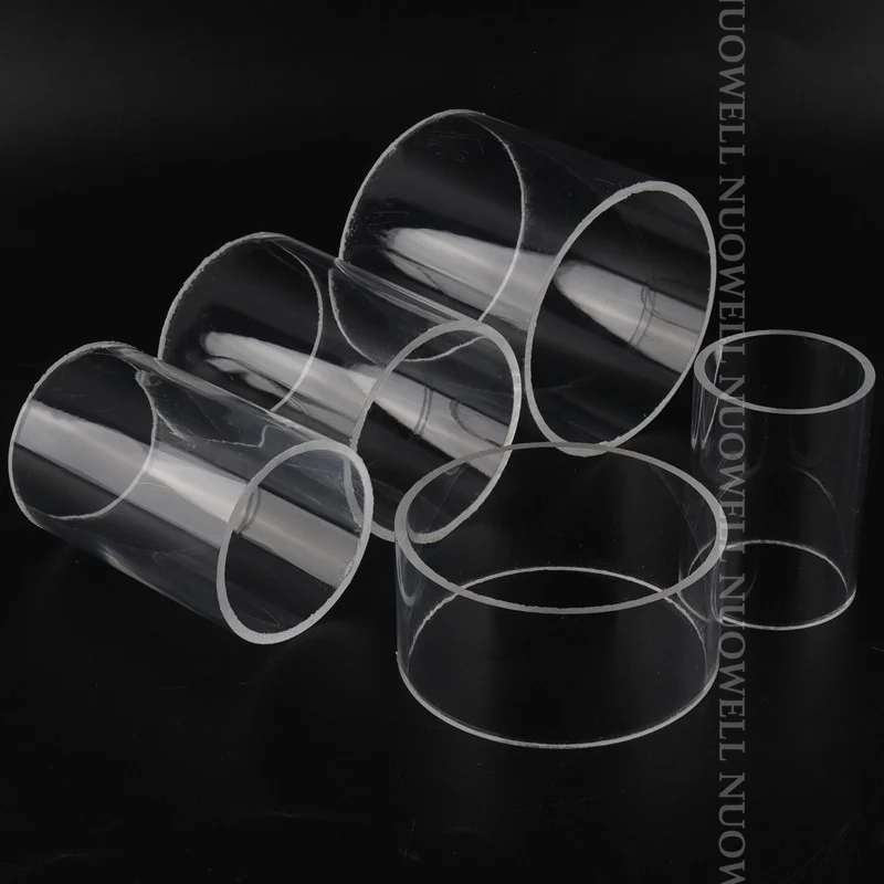 1Pc 49~50cm Long O.D 16~110mm Transparent Acrylic Pipe PMMA Organic Glass Tube Aquarium Accessoires Pipe Fittings Acrylic Tube