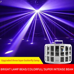 Projecteur Laser de scène à 3 couches, lumière de papillon Led RGB 