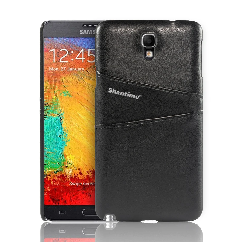 Чехол-бумажник из искусственной кожи для samsung Galaxy Note 3 Neo N7505, чехол для телефона samsung Galaxy S4 i9500, чехол с отделениями для визиток - Цвет: Black