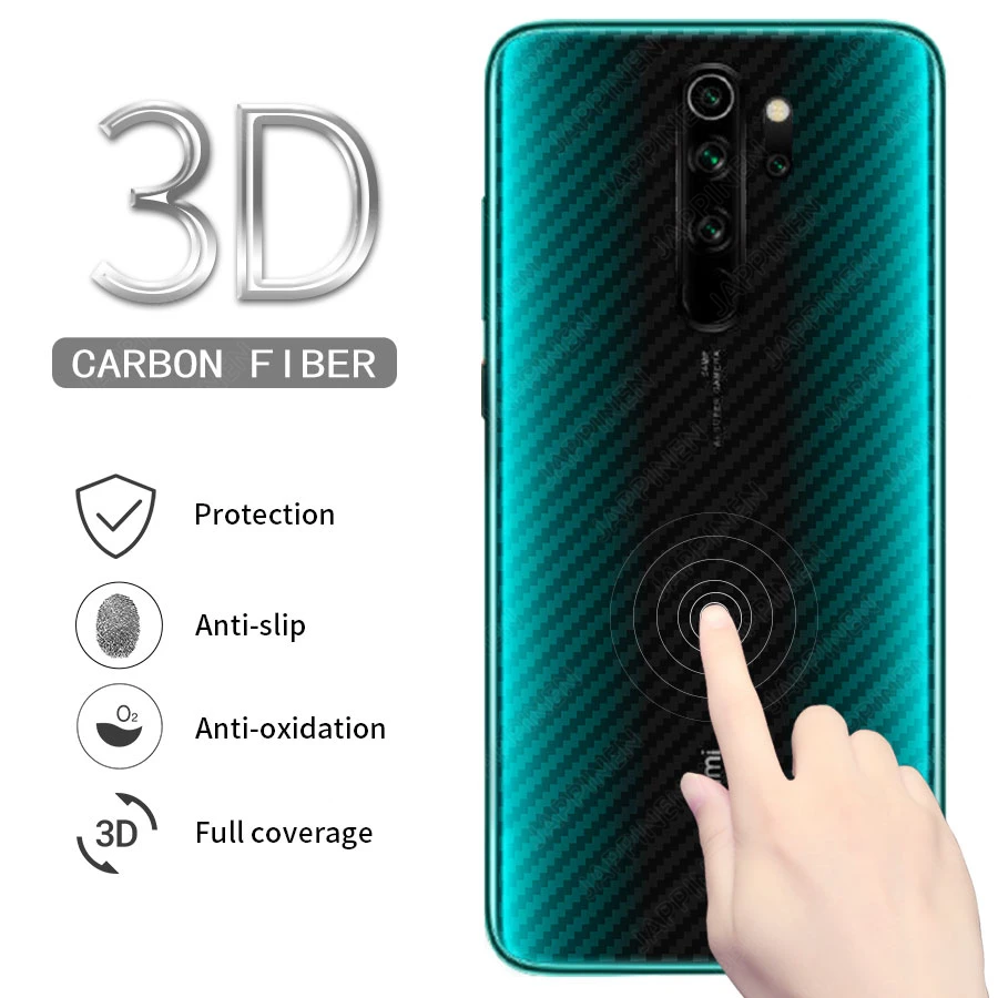 

10Pcs/lot 3D Carbon Fiber Back Cover Screen Protector for Xiaomi Mi Redmi Note 8 Pro 8Pro Protective Film