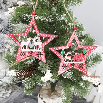 

20Pcs New Year Decoration Christmas 2020 Merry Christmas Decorations for Tree Pendant Wooden Ornaments 2021 Home Decor Xmas Gift