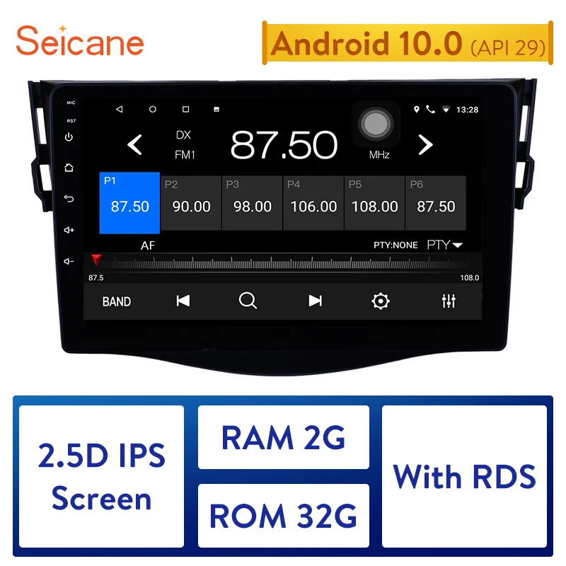 Seicane 9 дюймов Android 10 0 Автомобильный GPS для Toyota RAV4 Rav 4 2007 2008 2010-2011 Навигация Радио