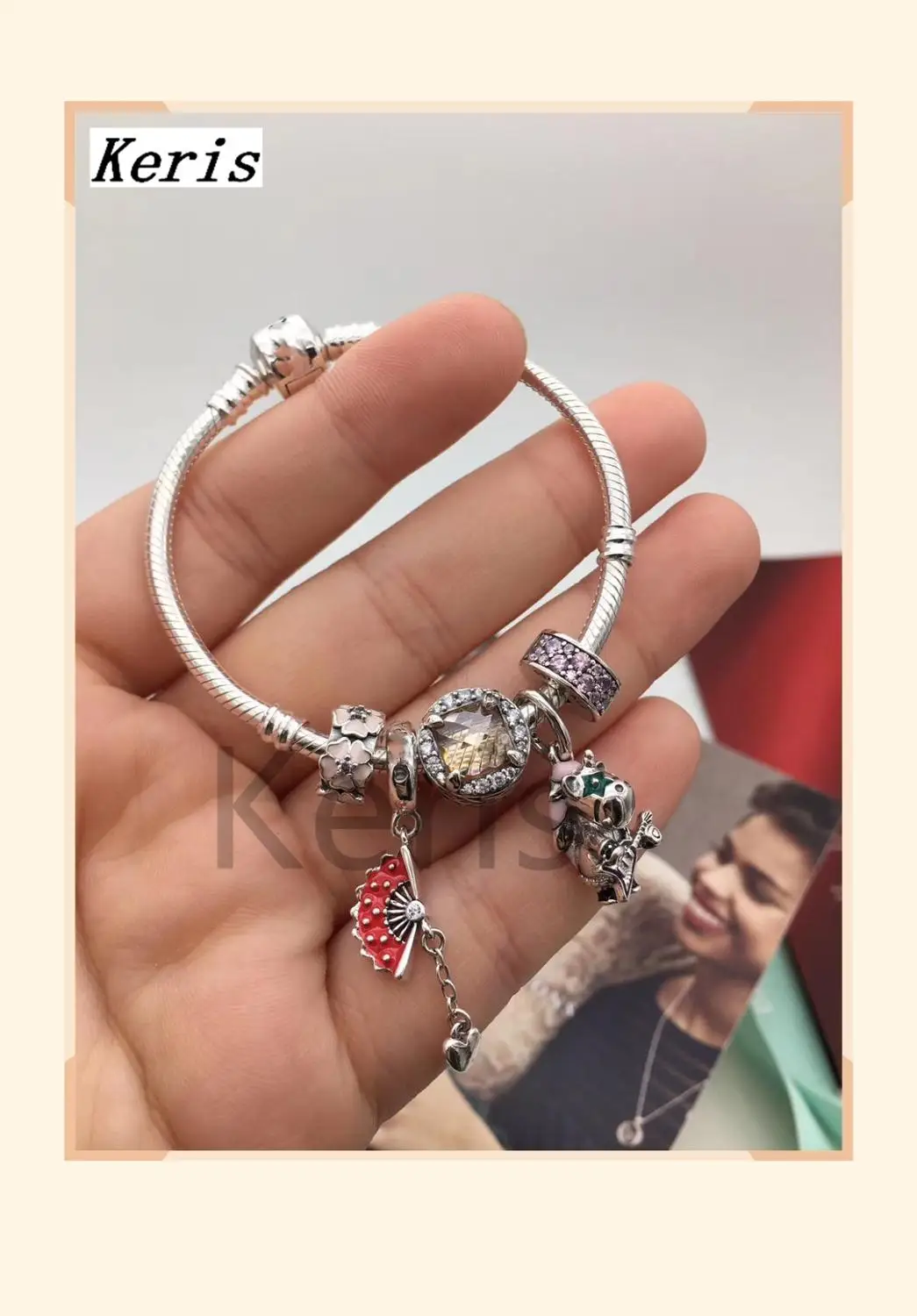 

High Quality Reproduction 1:1 100%925 Pure Silver Rock Denim Beads Clasp Chain Bracelet Free Delivery