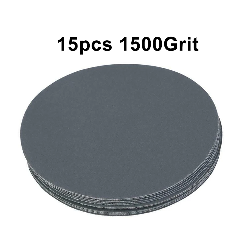 

15Pcs 5inch Round Sandpaper 400 1500 5000 10000# Grit Sand Polishing Paper Vegetable Fibre Sanding Paper 125mm