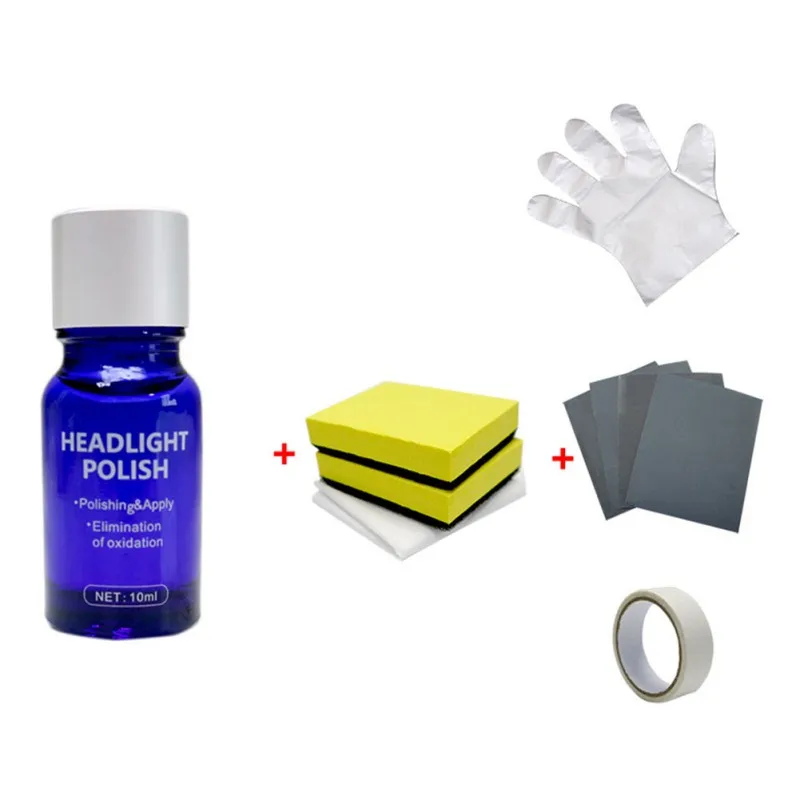 

10ml Headlight Repair Combination packages Lights Oxidation Liquid Ceramic Coating Super Hydrophobic Glass Coating Repair Tool