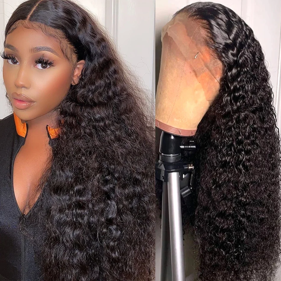 Modern Show Deep Curly Wave 4x4 Lace Closure Wig 28 30 Inch Transparent