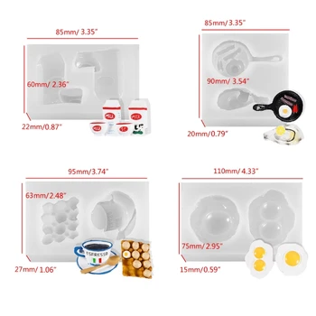 

Food Ice Cream Bread Pizza Silicone Mold Keychain Pendant Fridge Magnet Mold